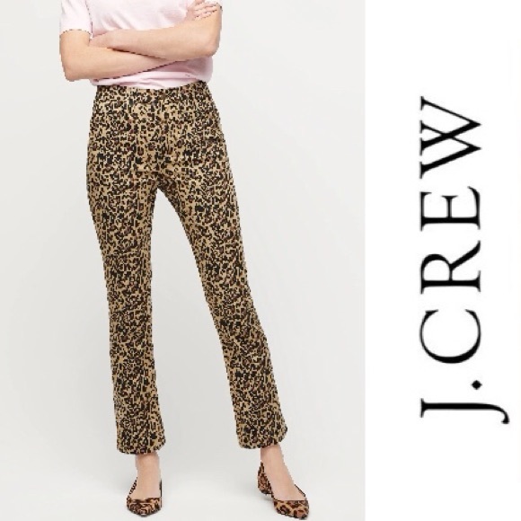 NWT J. Crew Kickout crop pant in leopard print